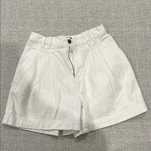 Vintage White Bermuda Shorts with High-Waisted Design